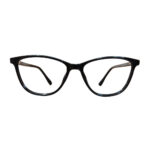 Full-rim, cat-eye black frame for screen glass