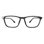 Rectangular smokey-grey full-rim frame for screen glass