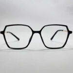 Geometric Matte Black Full-Rim Frame