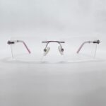 Rimless Pink Rectangular Eyeglass