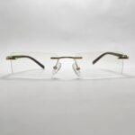 Dark Brown Rimless Rectangular Eyeglass