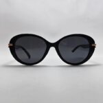 Black Oversized Round-Oval Sunglass