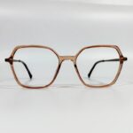 Transparent Peach geometric full-rim Eyeglass