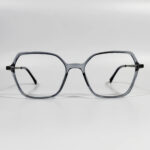 Gray geometric full-rim Eyeglass