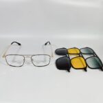 Metal Magnetic Clip-On Square Eyeglass