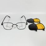 Full-rim Rectangular magnetic clip-on Eyeglass