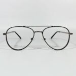 Metallic Silver Full-Rim Aviator Eyeglass