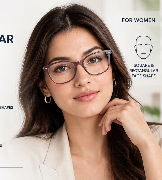 Women Eyeglasses for Square & Rectangular Face Shapes