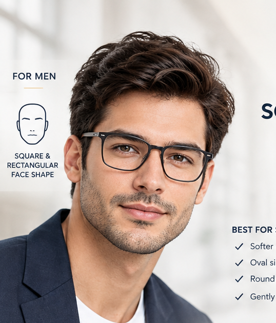 Men Eyeglasses for Square & Rectangular Face Shapes