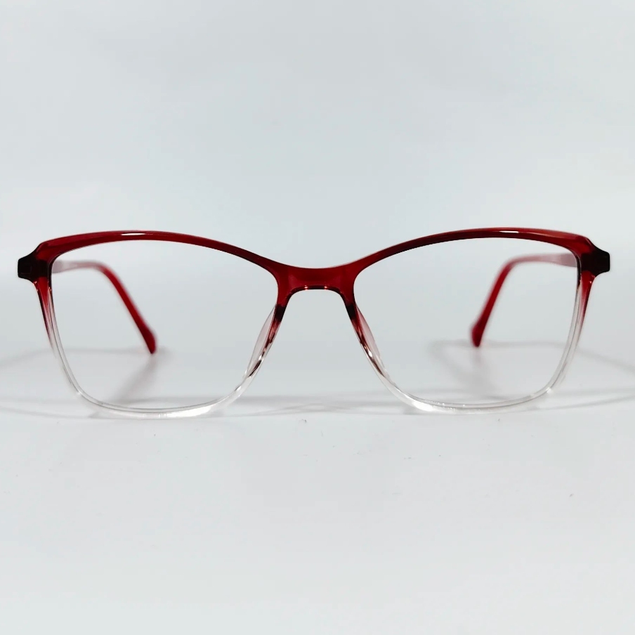 Two-Tone Red Gradient Rectangular Eyeglass - Eyedell